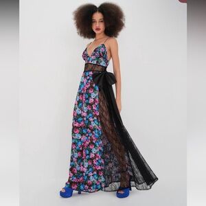 For Love and Lemons Maxi Multicolored Dress NWT